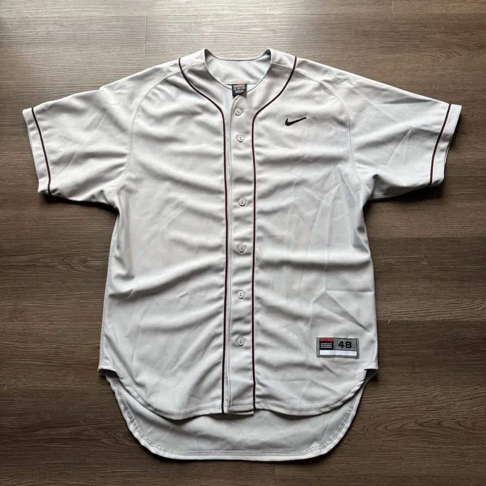 VTG 90s Nike‎ Minnesota Golden Gophers Gray Blank Baseball Jersey Size 48 USA